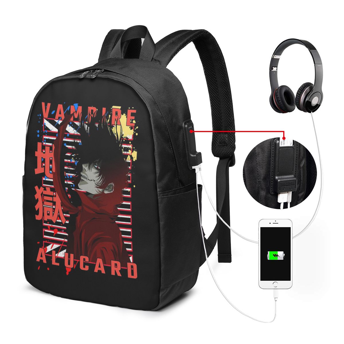 Women'S Bags - Alucard Hellsing Manga Backpack Travel Notebook