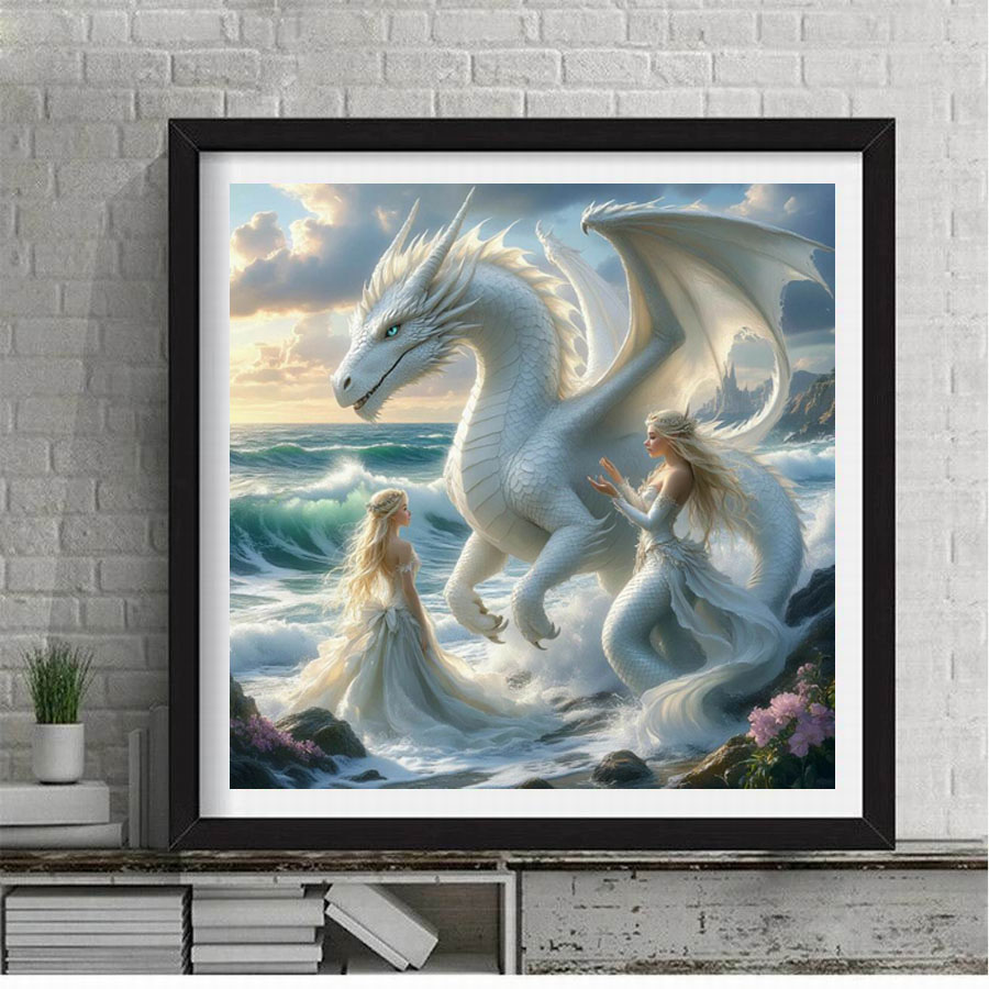 Women'S Bags New Collection - Woman and White Dragon Diy Diamond