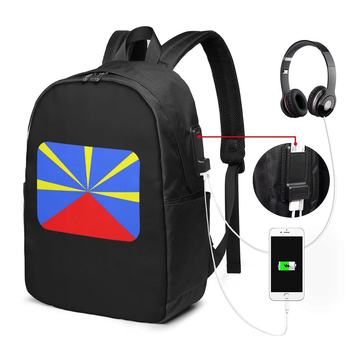 Women'S Bags - 974 Reunion Island Flag Backpack Travel