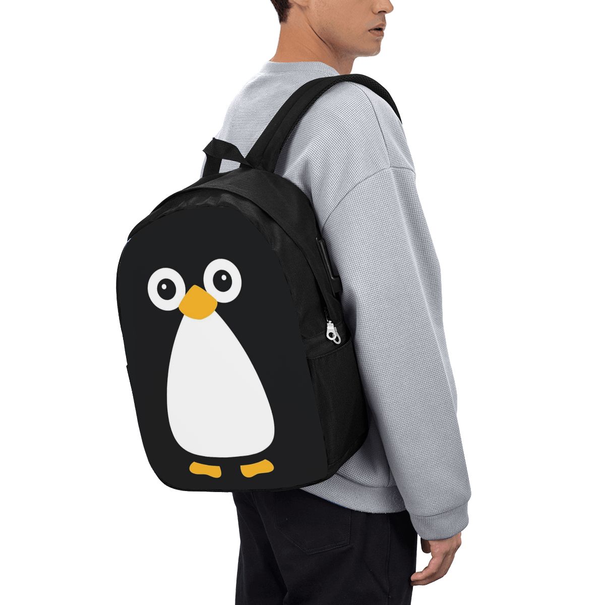 Women'S Bags - Cute Vector Penguin Backpack Travel Notebook