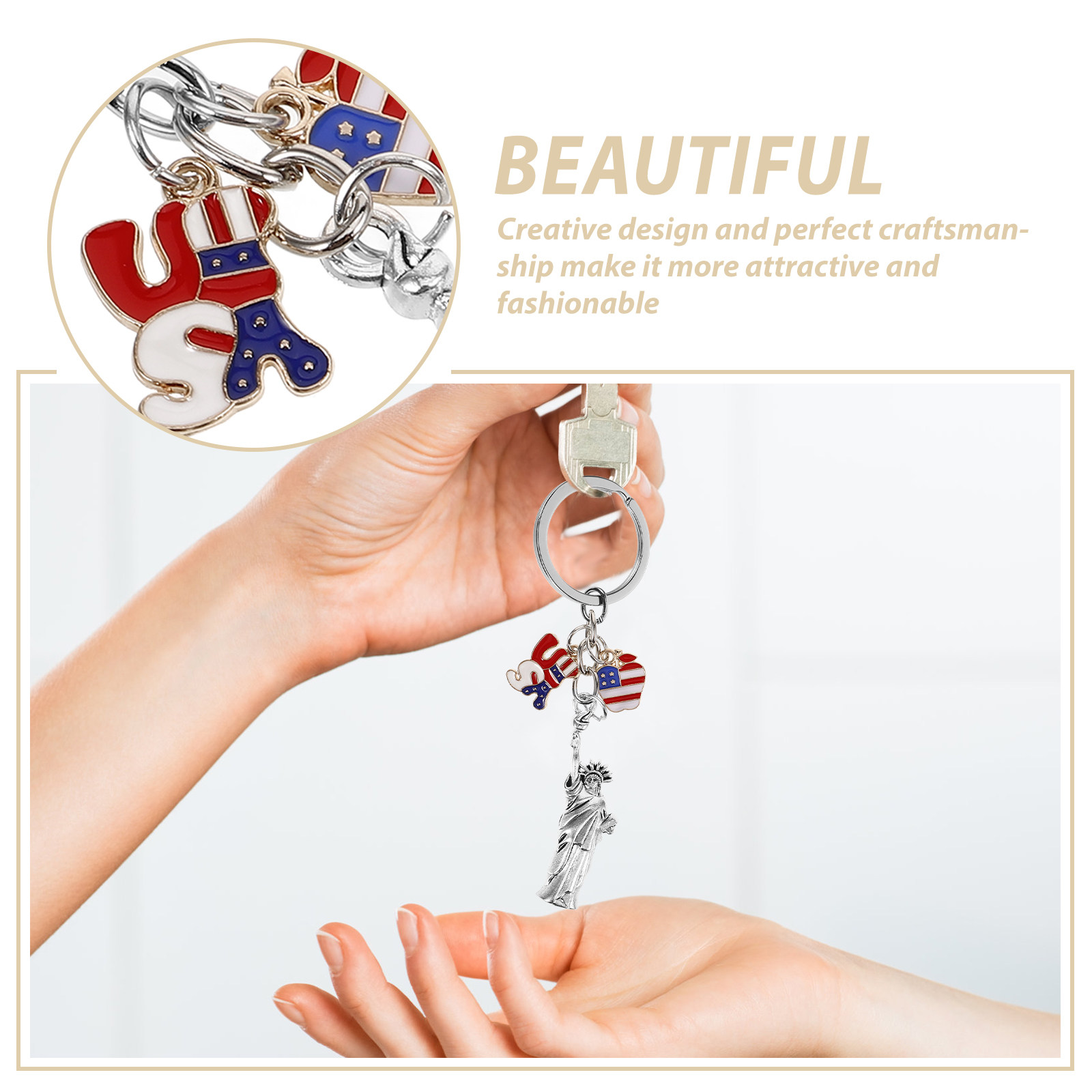 Usa Keychain Pendant Metal Key - Women Bags Usa recension och pris