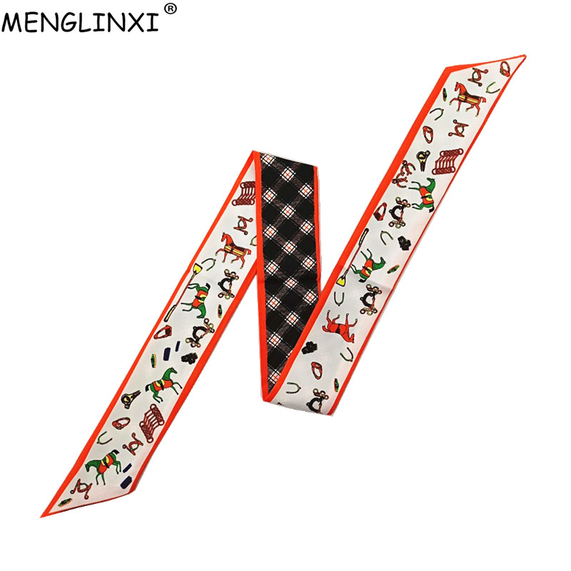 Horse Plaid Skinny Scarf Women - Women Bags Brands recension och pris
