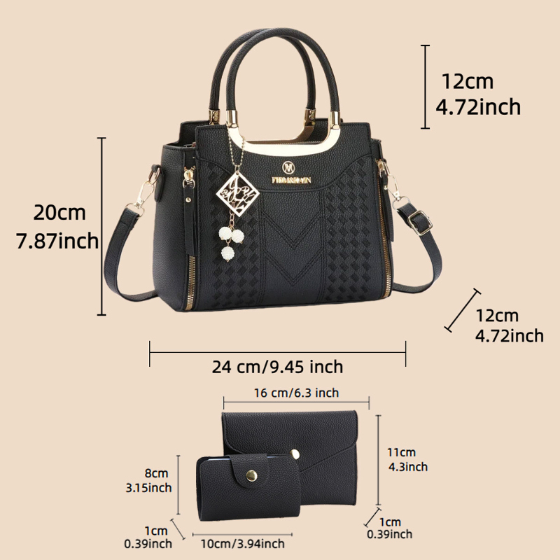 3-piece handbag set made of ly - Women Bags Leather recension och pris