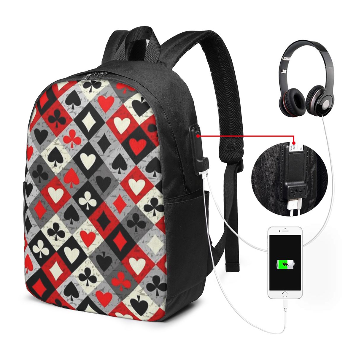 Playing Cards Poker Print Back - Women'S Bags recension och pris