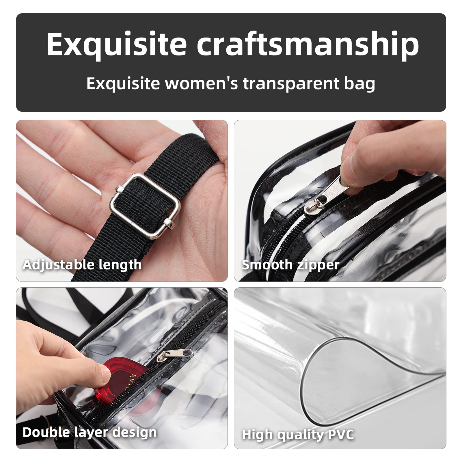 1-10PCS Women Clear Crossbody  - Women Bags And Purses recension och pris