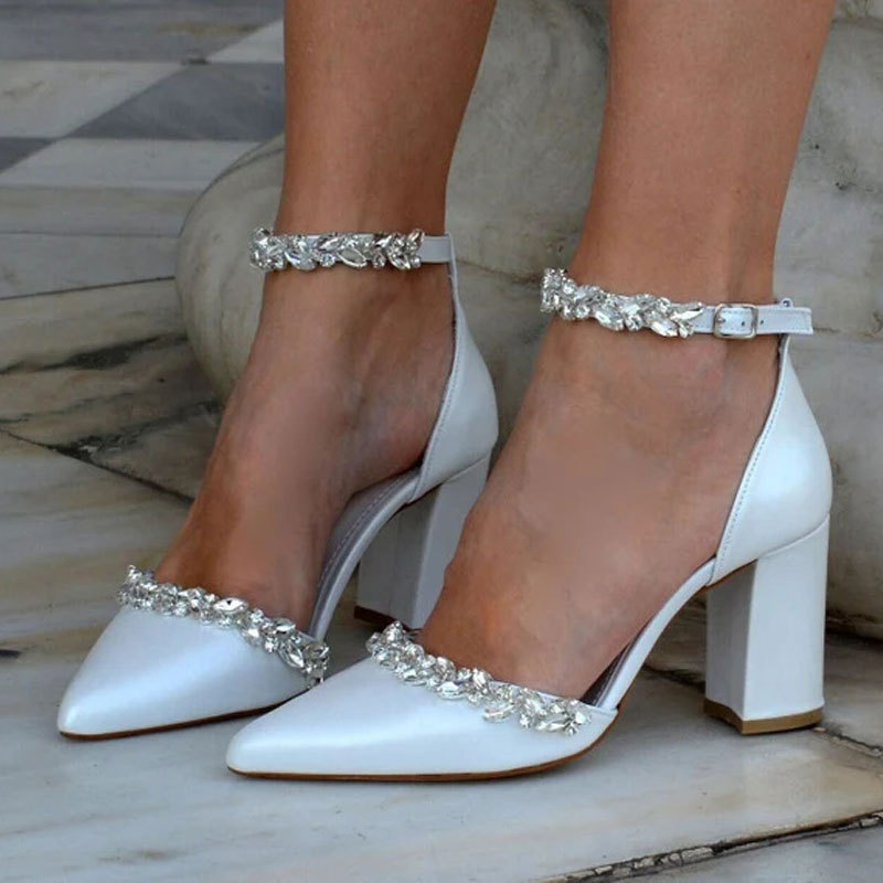 Pointed High Heel Thick Heel S - Women Bags Leather recension och pris