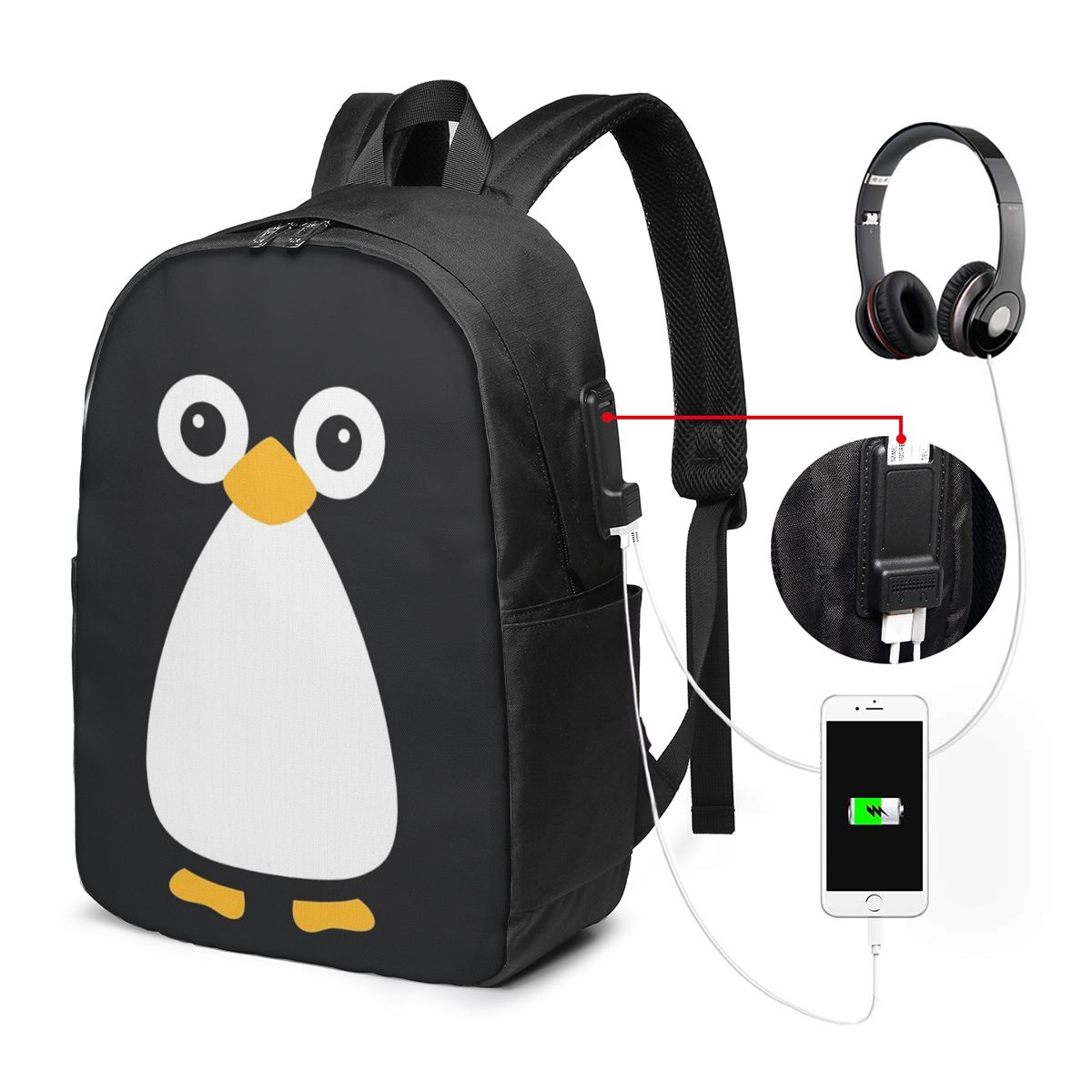 Cute Vector Penguin Backpack T - Women'S Bags recension och pris